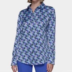 Karl Lagerfeld Blue Patterned Camisole